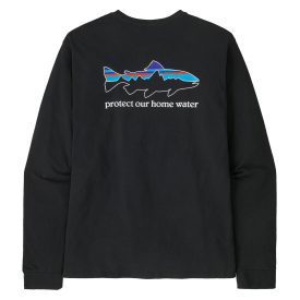 Patagonia M's L/S Home Water Trout Responsibili-Tee BLK