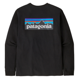 Patagonia M's L/S P-6 Logo Responsibili-Tee Black