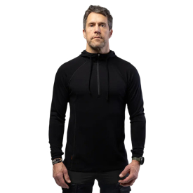 Beyond Nordic BN105 M's Merino Half Zip Hoodie Onyx Black