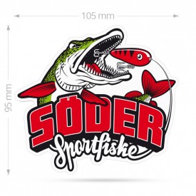 1-pack (10x9cm) Klistermärke Söder Sportfiske